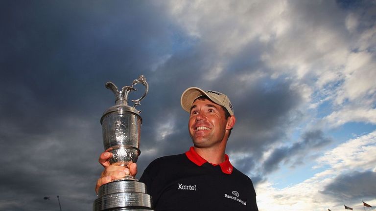 CARNOUSTIE, UNITED KINGDOM - JULY 22:  Padraig Harrington of Ireland celebrates with the Claret Jug after winning The 136th Open Championship at the Carnou