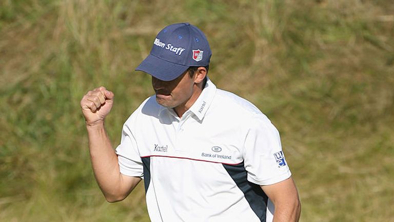 SOUTHPORT, UNITED KINGDOM - JULY 20:  Padraig Harrington of the Republic of Ireland celebrates an eagle on the 17th green during the final round of the 137