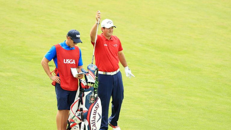 HARTFORD, WI - JUNE 17:  Patrick Reed of the United States pulls a club from his bag as he prepares to play a shot on the 17th hole during the third round 