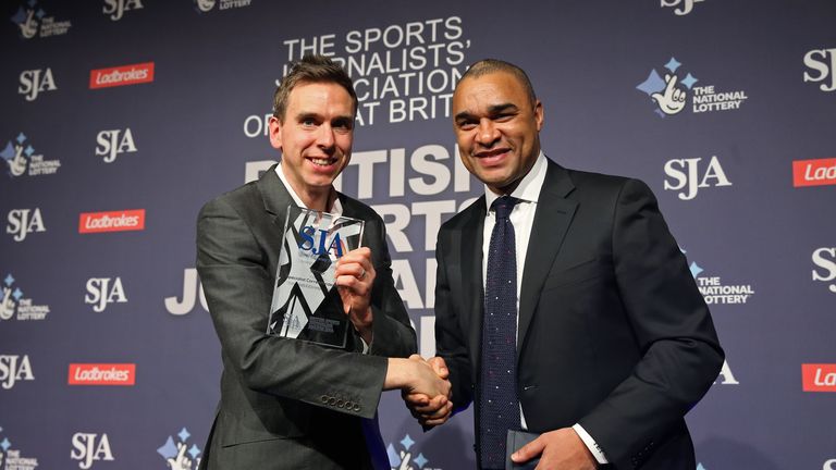 Paul Elliott, at the Sports Journalism Awards, February 2017 (cropped)