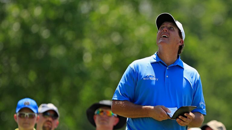 MEMPHIS, TN - JUNE 11:  Phil Mickelson prepares to play his shot from the second tee during the final round of the FedEX St. Jude Classic at the TPC Southw