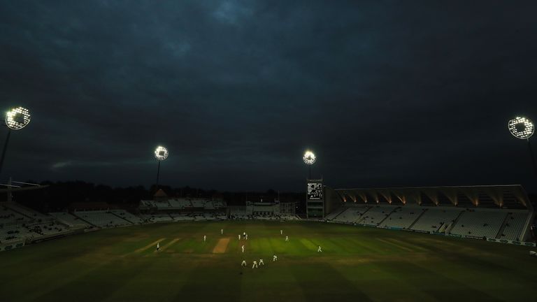 NOTTINGHAM, ENGLAND - JUNE 26:  A general view during the Specsavers County Championship Division Two match between Nottinghamshire and Kent at Trent Bridg