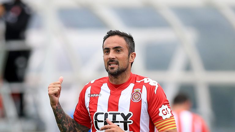 Richy in action for Girona against Manchester City in pre-season