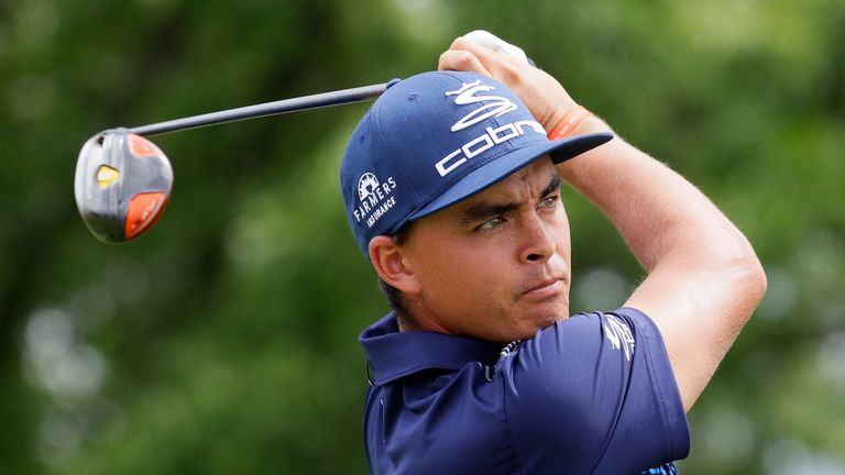 HARTFORD, WI - JUNE 17:  Rickie Fowler of the United States plays his shot from the fourth tee during the third round of the 2017 U.S. Open at Erin Hills 