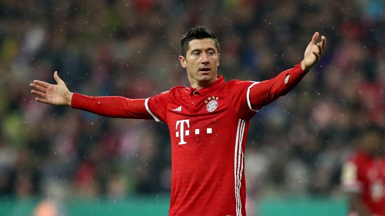 Robert Lewandowski in action for Bayern Munich