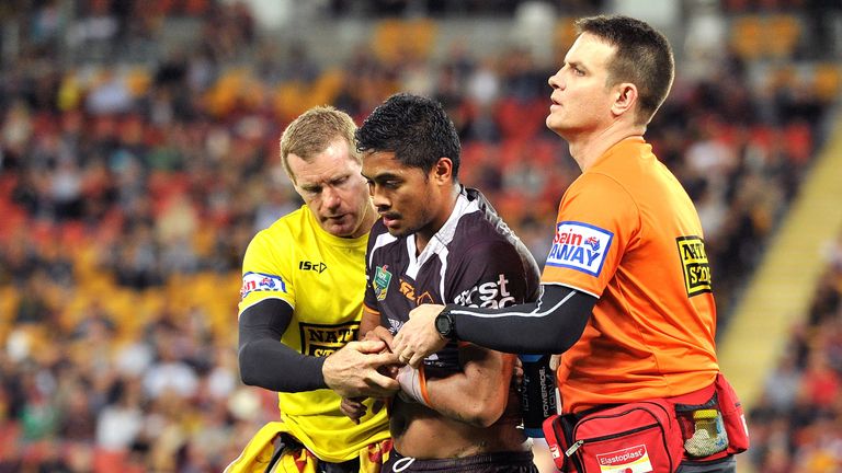 Anthony Milford is helped from the field