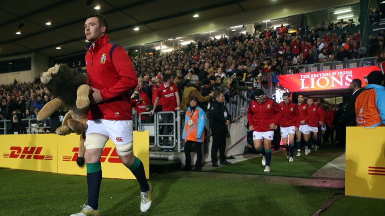 Peter O'Mahony leads out the Lions
