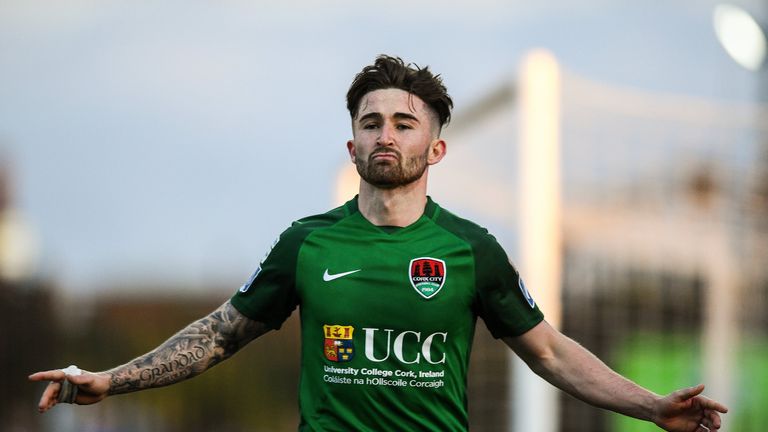 2 June 2017; Sean Maguire of Cork City celebrates after scoring his side's third goal of the game during th