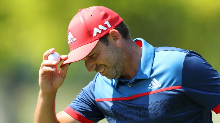 Sergio Garcia of Spain reacts on the 2nd green during day one of the BMW International Open at Golfclub Munchen Eichenried on J