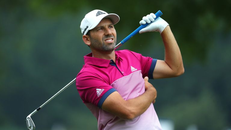 Sergio Garcia almost chipped in for eagle at the last which would have forced a play-off