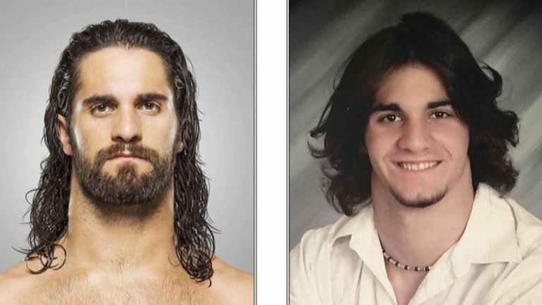 Seth Rollins tried to pull off a tiny chin beard and wavy hair as a teenager.