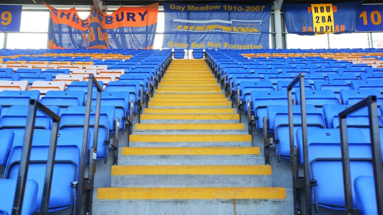 Shrewsbury Town moved to their all-seater Greenhous Meadow stadium 10 years ago