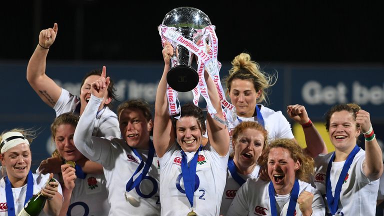 England captain Sarah Hunter has already lifted the Six Nations trophy this year