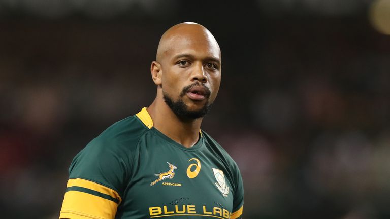 DURBAN, SOUTH AFRICA - OCTOBER 08: Lionel Mapoe of South Africa during the The Rugby Championship match between South Africa and New Zealand at Growthpoint