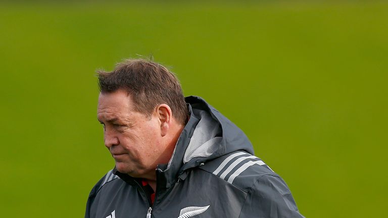 Coach Steve Hansen during an All Blacks training session