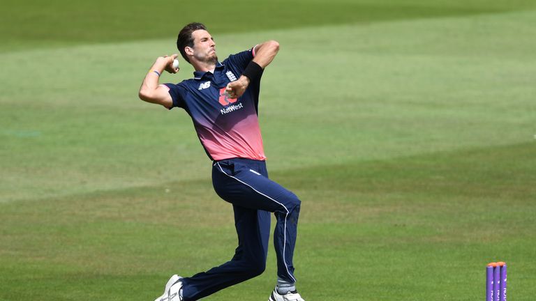 Steven Finn of England in action during the One Day International match between England Lions and SouthAfrica A at Trent Bridge