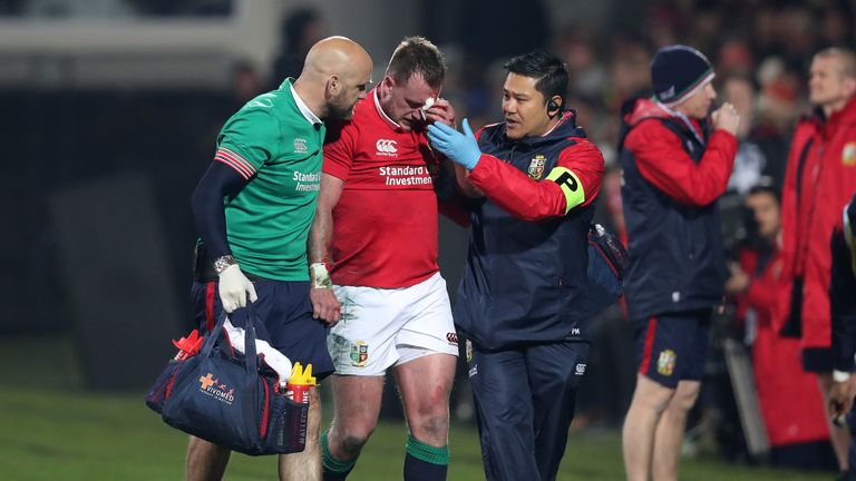 Crusaders vs British and Irish Lions Captains AMI Stadium  Christchurch 10/6/2017 .British and Irish Lions Stuart Hogg  is injured