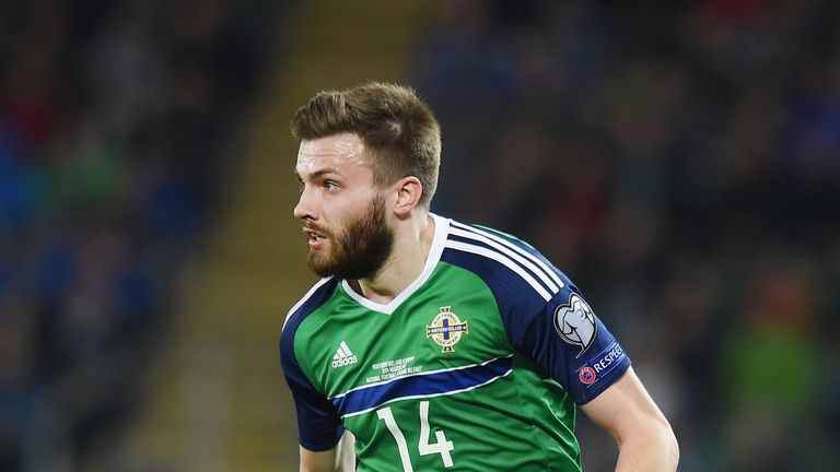 BELFAST, NORTHERN IRELAND - MARCH 26: Stuart Dallas of Northern Ireland during the FIFA 2018 World Cup Qualifier between Northern Ireland and Norway at Win