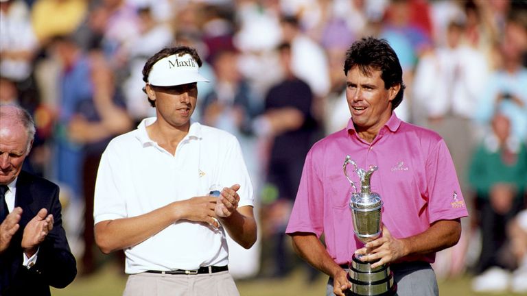 Ian Baker-Finch of Australia with runner-up Mike Harwood of Australia