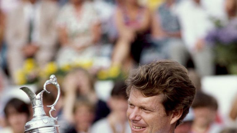 Tom Watson of the United States holds the Claret Jug after his win during the final round of the 112th Open Championship at Royal Birkdale Golf Club