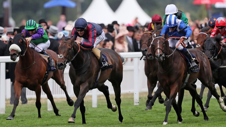 The Tin Man ridden by Tom Queally wins the Diamond Jubilee Stakes at Royal Ascot
