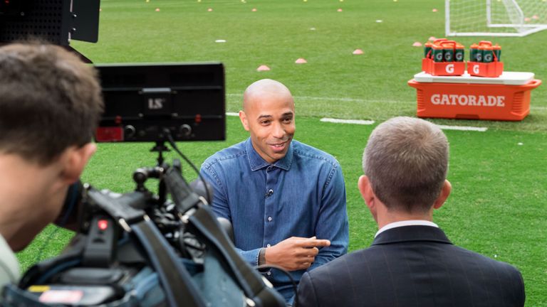 LONDON, ENGLAND - MAY 31:  Thierry Henry attends the GATORADE 5v5 Finals at Emirates Stadium on May 31, 2017 in London, England. (Photo by Ian Gavan/Getty 