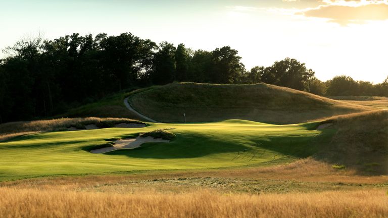 hole at Erin Hills Golf Course the venue for the 2017 US Open Championship on August 31, 2016 in Erin, Wisconsin.