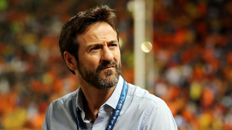 APOEL's headcoach Thomas Christiansen looks on during the UEFA Champions League group stages play-off