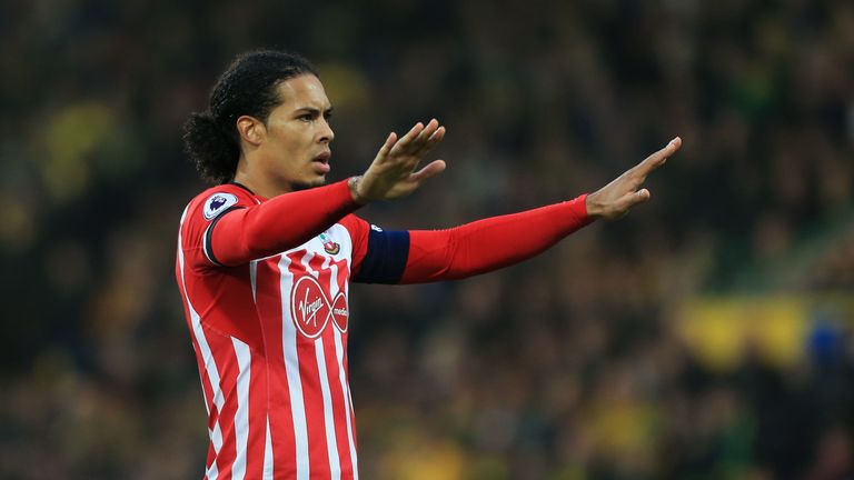 NORWICH, ENGLAND - JANUARY 07:  Virgil van Dijk of Southampton reacts during the Emirates FA Cup Third Round match between Norwich City and Southampton at 
