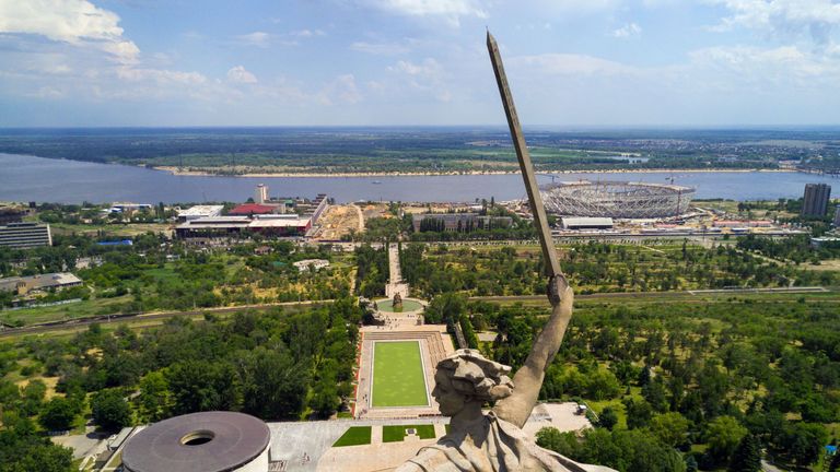 The 'Motherland Calls' monument overlooks Volgograd