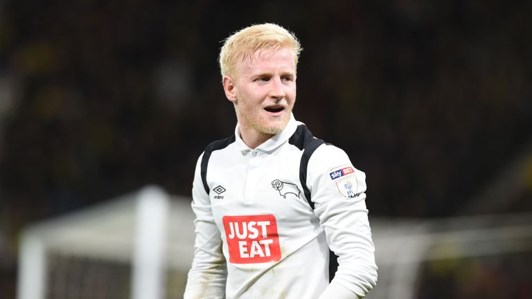 Derby, ENGLAND- FEBRUARY 21: Will Hughes of Derby County looks on during the Sky Bet Championship match between Derby County and Burton Albion at the iPro 