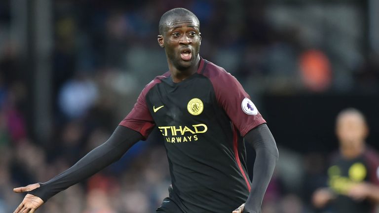 Manchester City's Ivorian midfielder Yaya Toure calls for the ball during the English Premier League football match between Crystal Palace and Man City