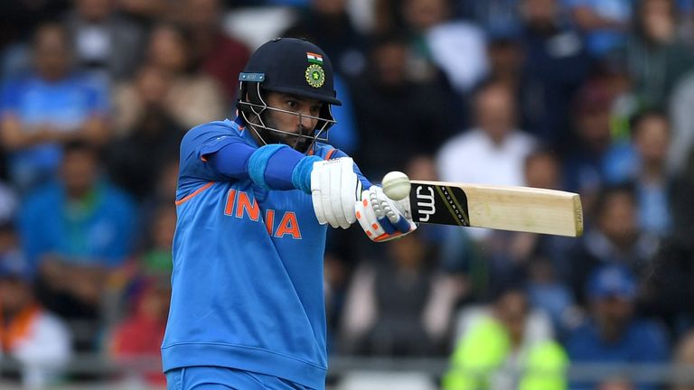Yuvraj Singh of India bats during the ICC Champions Trophy match between India and Pakistan at Edgbaston on June 4, 2017