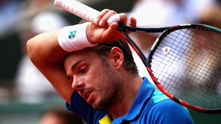 PARIS, FRANCE - JUNE 11:  Stan Wawrinka of Switzerland looks dejected during the mens singles final match against Rafael Nadal of Spain on day fifteen of t