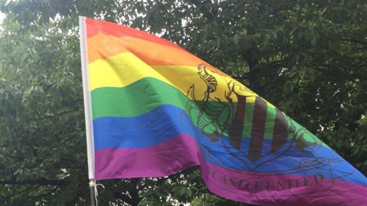 Newcastle United rainbow flag