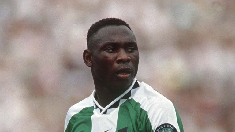 Nigeria forward Daniel Amokachi in August 1996