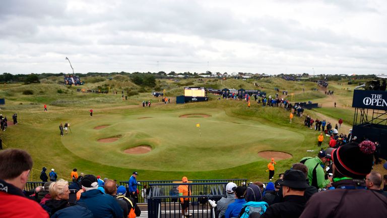 A view overlooking the 7th green early on day two of the Open Golf Championship at Royal Birkdale golf course near Southport