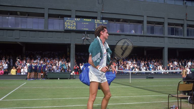 The scoreboard tells the story of Peter Doohan's shock victory over Boris Becker 30 years ago
