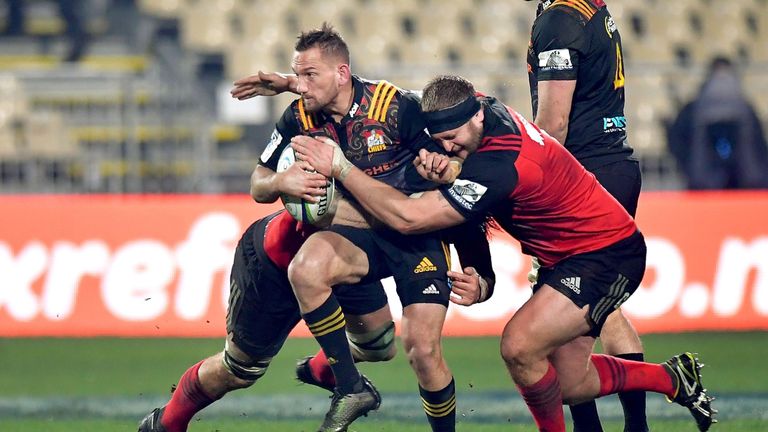 Aaron Cruden looks to get some go forward for the Chiefs