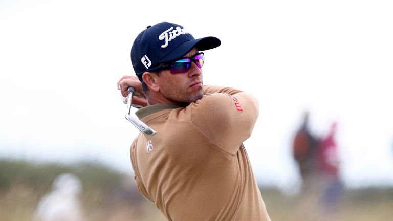 TROON, SCOTLAND - JULY 14:  Adam Scott of Australia tees off on the 17th hole during day two of the AAM Scottish Open at Dundonald Links Golf Course on Jul