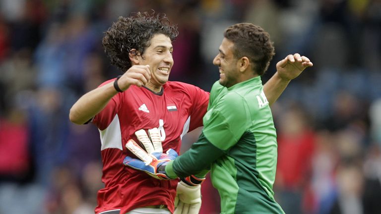 Egypt's Ahmed Hegazi (left) attracted West Brom's interest at the African Cup of Nations