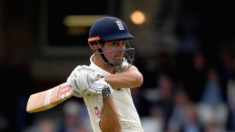 Alastair Cook of England plays a shot during Day One of the 3rd Investec Test match between England and South Africa at The Kia Oval