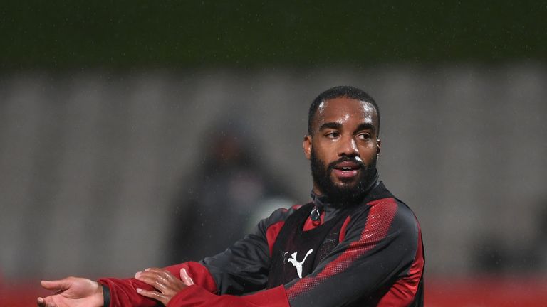 Alexandre Lacazette takes part in training during Arsenal's pre-season tour in Sydney.
