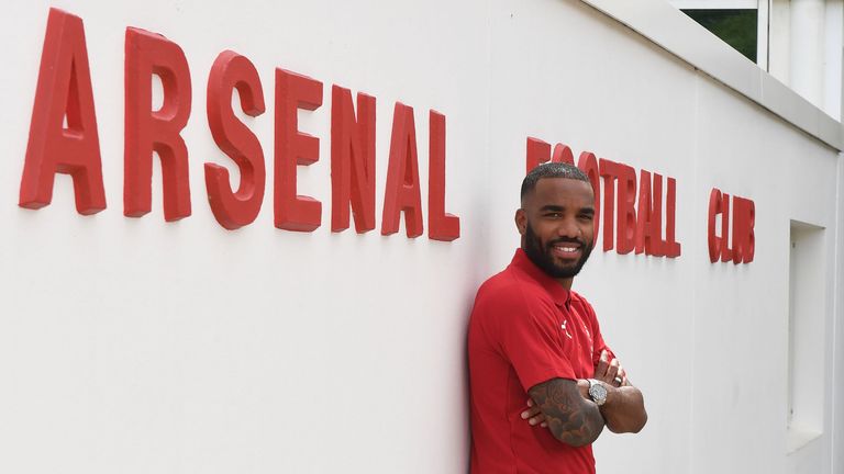 Arsenal unveil new signing Alexandre Lacazette at London Colney