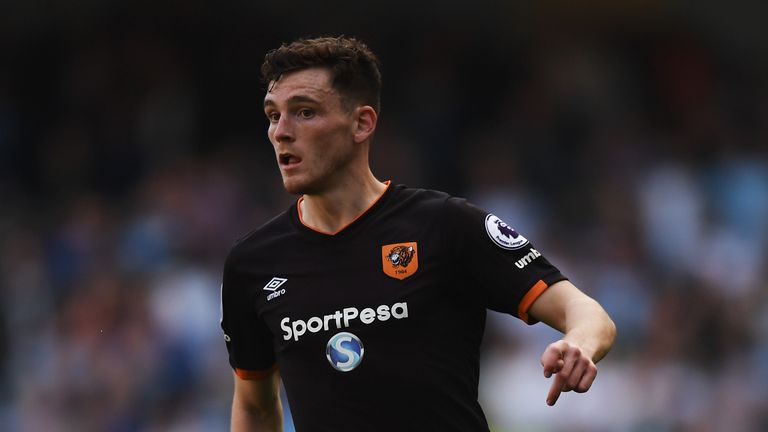 MANCHESTER, ENGLAND - APRIL 08:  Andrew Robertson of Hull City in action during the Premier League match between Manchester City and Hull City at Etihad St