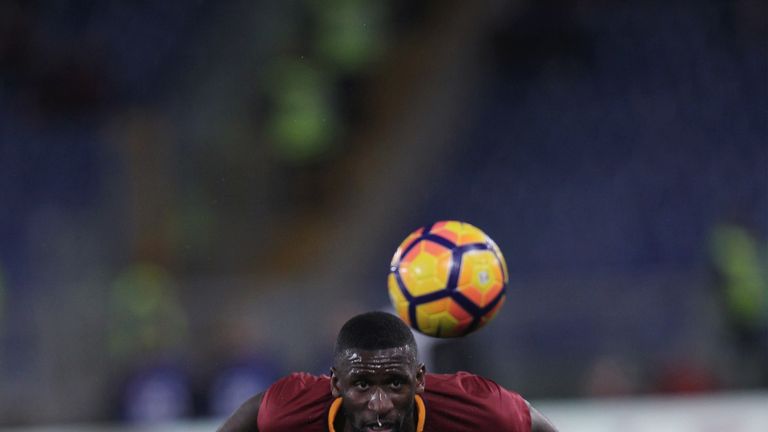 ROME, ITALY - FEBRUARY 07:  Antonio Rudiger of AS Roma in action during the Serie A match between AS Roma and ACF Fiorentina at Stadio Olimpico on February