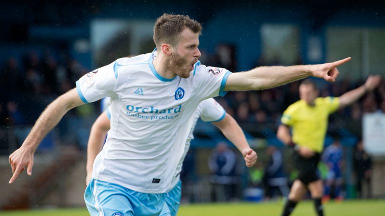Danny Denholm scored twice in five minutes for Arbroath against Montrose
