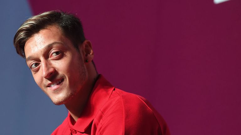 Mesut Ozil during the Arsenal Fan Party at the Mandarin Oriental Hotel in Shanghai
