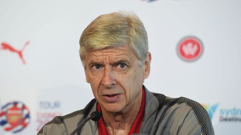 Arsene Wenger attends a press conference during Arsenal's pre-season tour in Sydney