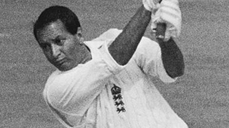 South-African born cricketer Basil D'Oliveira batting for England against Australia on the second day of the Fifth and final Test at the Oval, London, 23rd